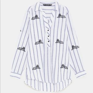 Zara NWT embroidered shirt